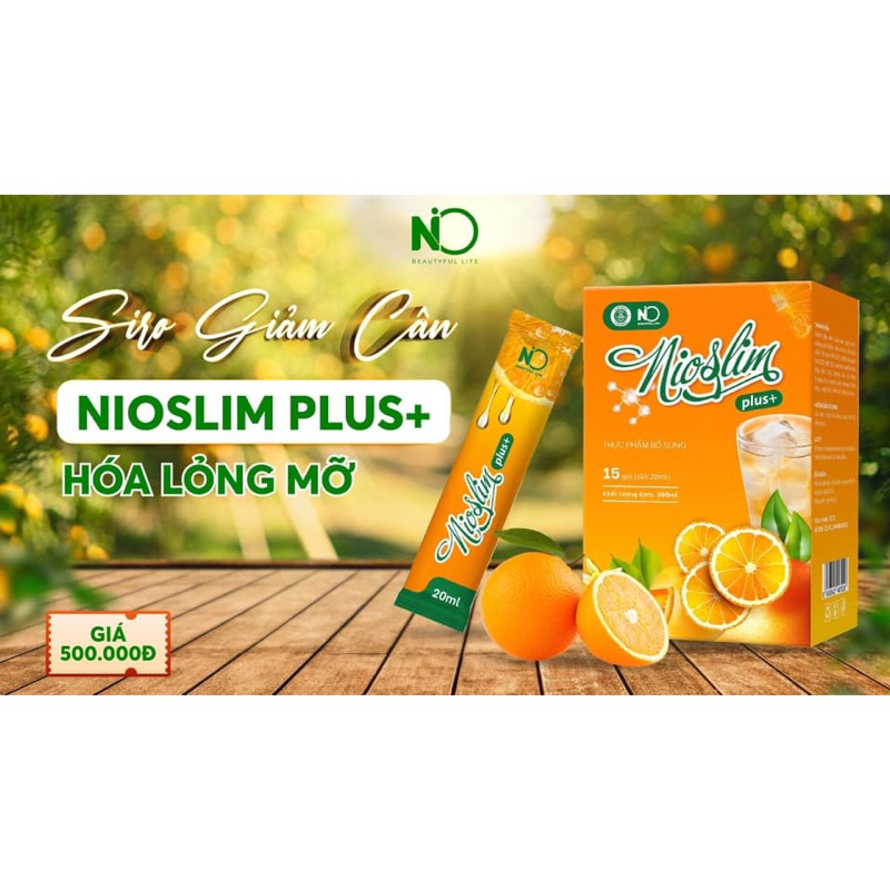 Siro Giảm Cân Nio Slim Plus + Vị Cam Thơm Ngon