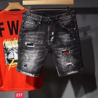 Quần short jean nam màu xanh xước chất bò - quần short bò nam co giãn thời trang cao cấp Tp_shop_87 ms216