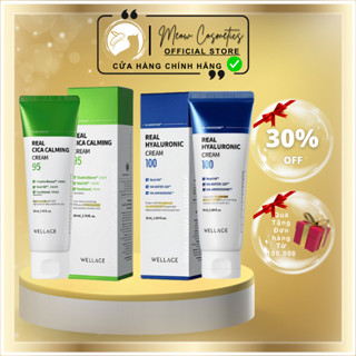 Kem Dưỡng Wellage Real Cica Calming Cream 95, Hyaluronic Cream 100 Cấp Ẩm, Làm Dịu Da