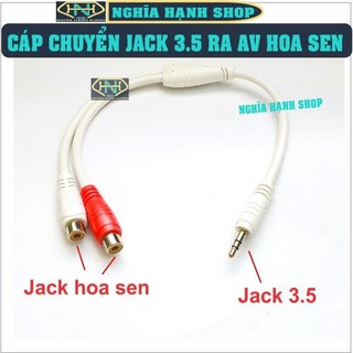 Cáp chuyển jack 3.5 ra hoa sen - cáp chuyển đổi jack 3.5 sang 2 av - jack 3.5 male to 2 rca female