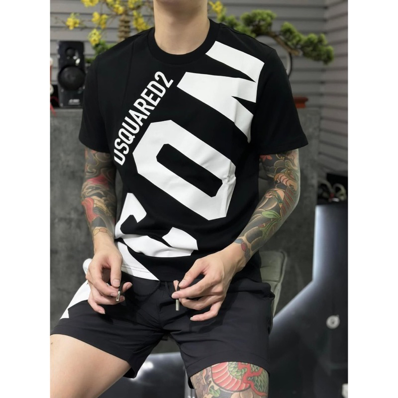 áo phông nam ICON Dsquared2 in chéo kiểu mới 2024