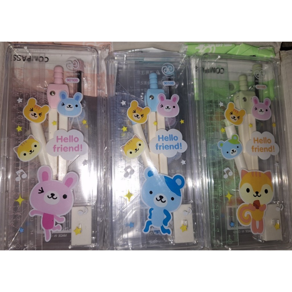 Bộ thước kẻ, compa, eke, đo độ (thước bộ học sinh)