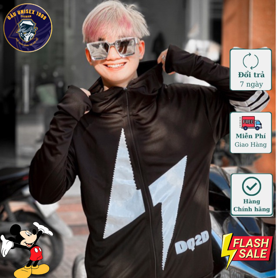 Áo Khoác Chống Nắng Tia Sét DSQ 💙 Chất Thun Co Giãn, Kháng Tia UV, Tia Cực Tím, Thoáng Mát Mùa hè