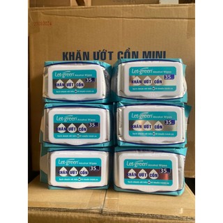 Khăn ướt cồn diệt khuẩn Let-green 35 Miếng/Gói Bảo vệ bạn và gia đình khỏi vi khuẩn gây bệnh