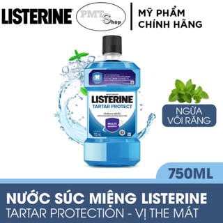 Nước Súc Miệng Listerine Tartar Protection 750ml - Ngăn Ngừa Vôi Răng hương Bạc hà
