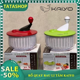 Rổ quay rau li tâm Kaiyo 5,5 lít, đường kính 26cm đấy rổ có gioăng silicon chống trượt, tiện lợi dễ sử dụng