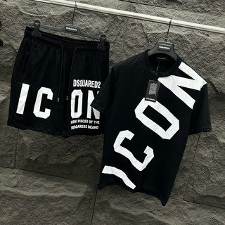 Bộ Đồ Nam Nữ Tay Lỡ Mặc Hè Ds.q2 In Chữ I/C/O/N Chéo Áo Ngang Quần Chất Cotton Mát Phong Cách Boy Phố Hot 2024