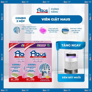Combo 2 hộp viên giặt máy haus hương phấn hoa - hộp 30 viên