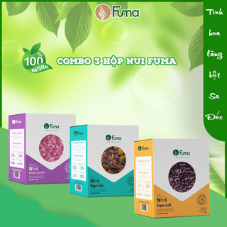 Combo 3 hộp nui Fuma 1.5Kg (ngũ sắc + gạo lứt + khoai lang tím)