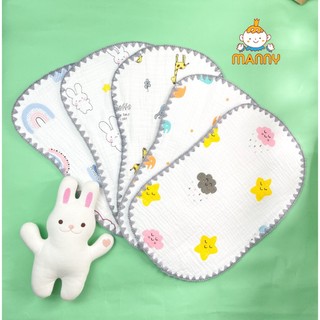 Gối xô 10 lớp MANNY sợi tre muslin tree siêu thấm hút cho bé