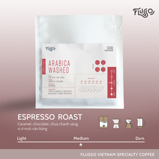 Cà Phê Espresso Flusso Arabica Washed - Cà Phê Hạt Rang Xay Nguyên Chất Pha Máy Espresso