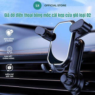 Giá đỡ điện thoại, kẹp điện thoại xe ô tô cao cấp UHERO PHAV02 móc cài thép thế hệ mới xoay 360 độ, không chắn cửa gió