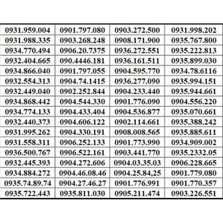 SIM MOBI TRẢ TRƯỚC SỐ ĐẸP 400k