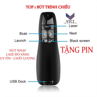 Bút chỉ trình chiếu slide K400 mẫu mới 2024, thiết kế nhỏ gọn,dễ dàng sử dụng. Tặng kèm pin.Tia laser màu đỏ sáng rõ nét