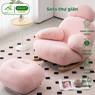 sofa thư giãn lông cừu thư giãn trang trí phòng ngủ phòng khách sang trọng HEALHOMES