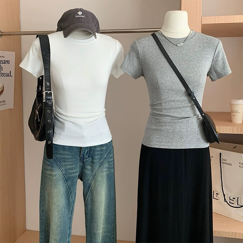 Áo thun body trơn chất díp co dãn dáng basic hàng QC -SinNa
