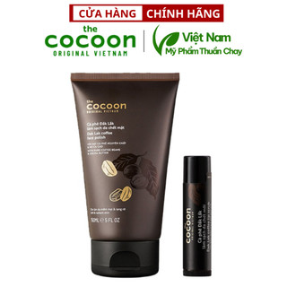 Combo cà phê tẩy da chết da mặt cocoon 150ml + tẩy da chết son môi cocoon 5g