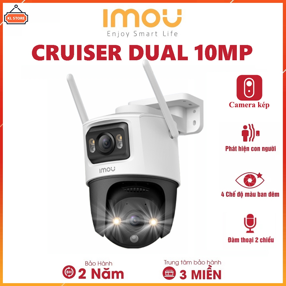Camera Wifi iMOU Cruiser Dual 10MP IPC-S7XP-10M0WED Xoay 360 Ngoài Trời