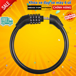 Khóa Dây xe đạp Xe máy mật mã 4 số chống trộm - Chính Hãng miDoctor