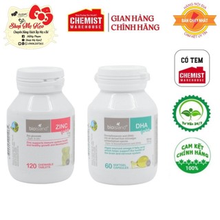 [Mẫu mới] Combo DHA - Zinc - Canxi Milk for kids Bio Island cho bé phát triển trí não, xương & răng từ 7 tháng tuổi, Úc