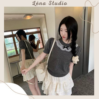 Áo len nữ tay bồng thắt nơ style hàn quốc cực xinh dễ thương lénastudio