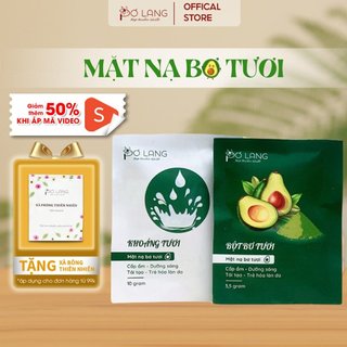 Mặt nạ Khoáng tươi + Mặt nạ bột bơ tươi Pơ Lang 10 gr , 3,5gr