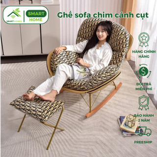 Ghế SOFA CHIM CÁNH CỤT Thư Giãn, Ghế Sofa Bập Bênh Đọc Sách, Ghế Lười Bập Bênh Cao CấpTặng Kèm Đôn Gác Chân/HEALHOMES