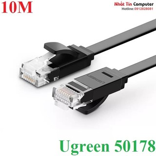 Dây cáp mạng đúc sẵn dẹt cat6 utp dài 10m 26awg ugreen 50178 cao cấp