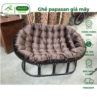 Ghế thư giãn papasan giả mây đôi bầu dục 1m6 và 1m8