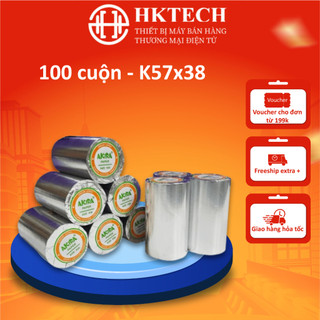 100 cuộn giấy in hoá đơn K57 đường kính 38mm Akira dành cho máy Pos