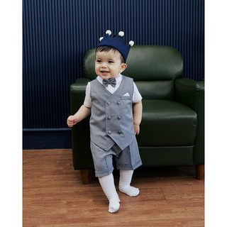 Little tini bộ vest cộc cho bé trai