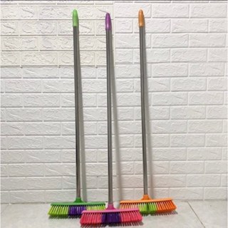  Cây chổi nhựa chà sàn thân inox đầu bàn chải lông cứng dể dàng chà sàn sạch vét ố sân nhà vệ sinh 