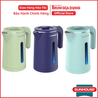 Ấm siêu tốc, bình đun siêu tốc Sunhouse inox 2 lớp, dung tích 1,8 lit, SHD1351/1355/1353