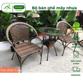 BỘ BÀN MÂY NHỰA CÁNH BƯỚM trang trí phòng khách ban công sân vườn quán cafe/HEALHOMES