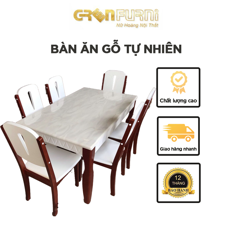 BÀN ĂN MẶT ĐÁ NHẬP KHẨU GỖ TỰ NHIÊN PRADO-01 1M4 GREENFURNI