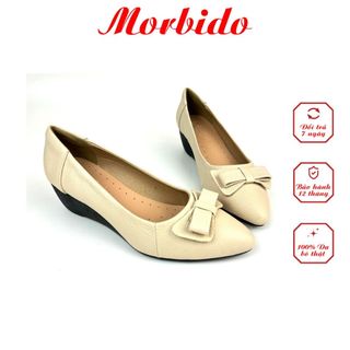  Giày Búp Bê Đế Xuồng Da Thật 5cm Mũi Nhọn Gắn Nơ Morbido M203 