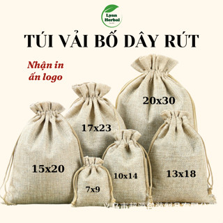 Túi bố dây rút (có size to) làm túi thơm, đựng hạt cà phê, đựng son mỹ phẩm, có nhận in logo