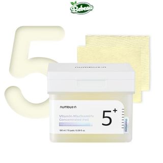 Toner pad Numbuzin Số 5+ Vitamin Niacinamide 180ml / 70 miếng chăm sóc da sáng khỏe - Bebeaumall