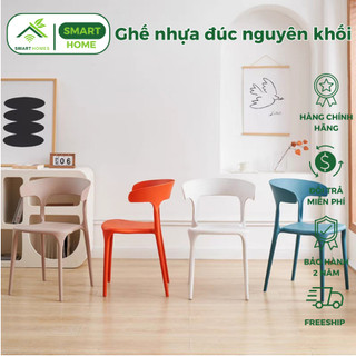 Ghế nhựa cafe văn phòng bàn ăn cao cấp đúc nguyên khối tựa lưng cao xếp chồng giá rẻ- gn9