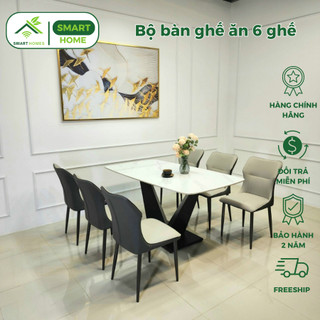 Bộ bàn ăn 6 ghế nhập khẩu phong cách hiện đại - SMARTHOMES GA11