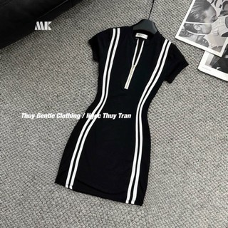 Đầm body thun gân chạy viền siêu xinh,siêu gợi cảm