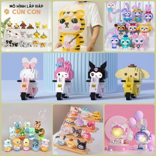  Đồ Chơi Lắp Ráp Mô Hình Thỏ Phi Hành Gia Andy And Ann kèm combo Đèn Led Sẵn Pin Full Box 3D