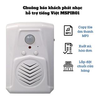 Chuông Báo Khách Gắn Cửa Phát Nhạc Hỗ Trợ Tiếng Việt MSPIR01 Cho Nhà Hàng Cửa Hàng (Hóa đơn)