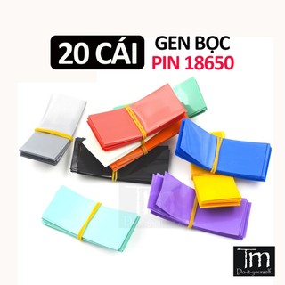 20 Miếng Gen Co Nhiệt Bọc Pin 18650 Đủ Các Màu