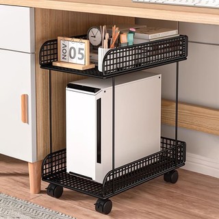   SẴN ĐEN  Giá Đỡ Máy Tính Kết Hợp Để Đồ Có Bánh Xe Dễ Di Chuyển - Chịu Tải Khoảng 01 Vỏ Case PC 5-10kg Và Đồ Linh Tinh 