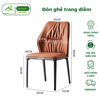 Ghế đôn bàn trang điểm,Ghế Bàn Ăn Phòng Khách Chất Liệu Bằng Sắt Phủ Sơn Tĩnh Điện Đệm Ghế Bằng Da PU Cao Cấp HEAHOMES