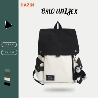 Balo HAZIN đi học nam nữ thời trang cao cấp unisex đựng vừa laptop phong cách Hàn Quốc 