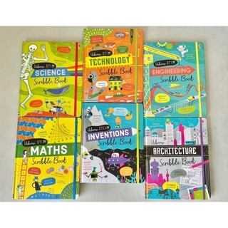Sách - Usborne stem scribble book nhập màu 6 quyển bìa cứng