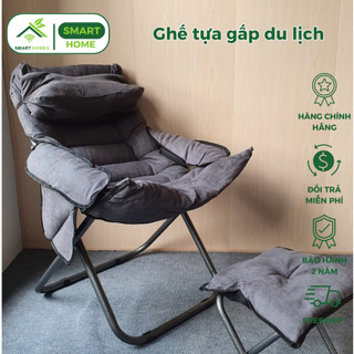Ghế Tựa Gấp Du Lịch Thư Giãn HEALHOMES Sm44, Ghế Lười Thư Giãn Làm Việc Đọc Sách Có Đôn Ghế