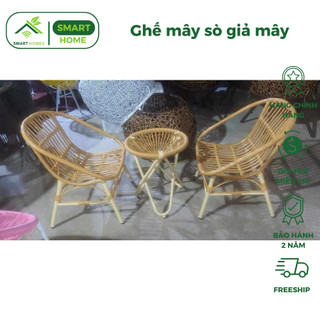 Ghế Mây Sò , phù hợp làm quán Cafe / bàn ghế ban công gia đình ( Nhựa Đan Giả Mây)